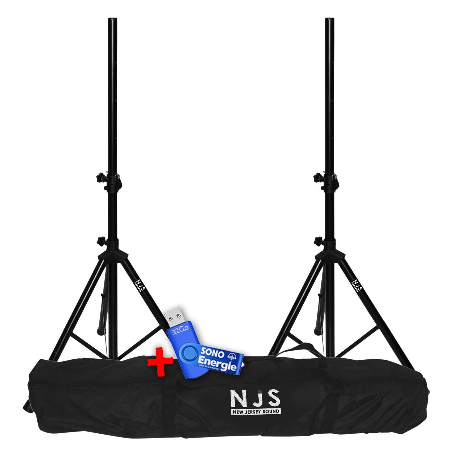 New Jersey Sound 35mm Speaker Stand Kit (Max Load: 45kg + Bag + USB 32GB Keychain)