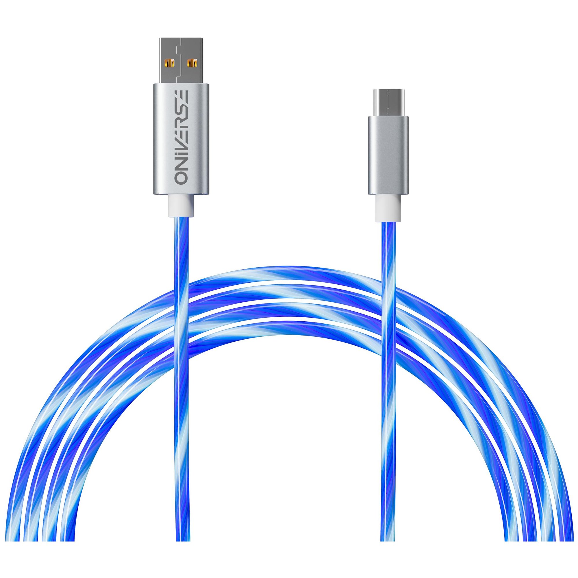Oniverse LED Micro-USB Charging Cable - 2m - White (Cross-Platform)