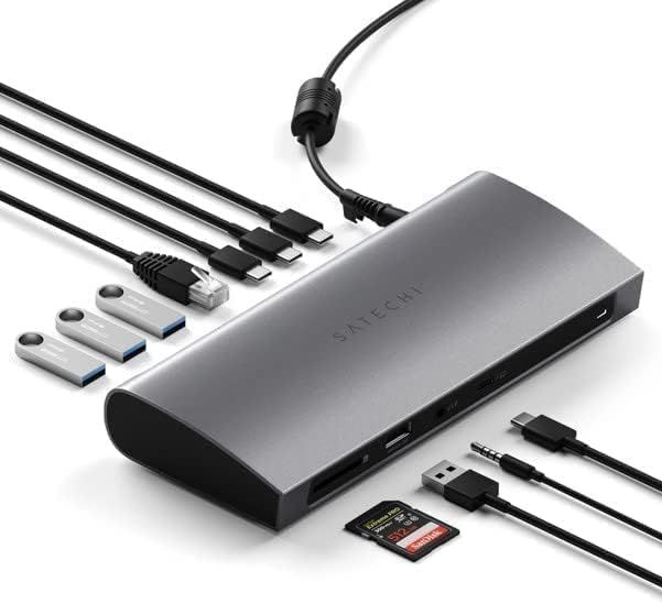 Dock Todo en Uno Thunderbolt 4 con Adaptador de Corriente - Gris