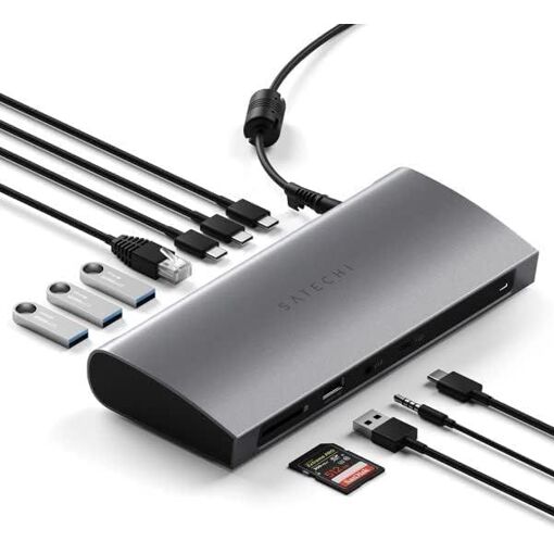 Thunderbolt 4 All-in-One Dock with Power Adapter - Gray