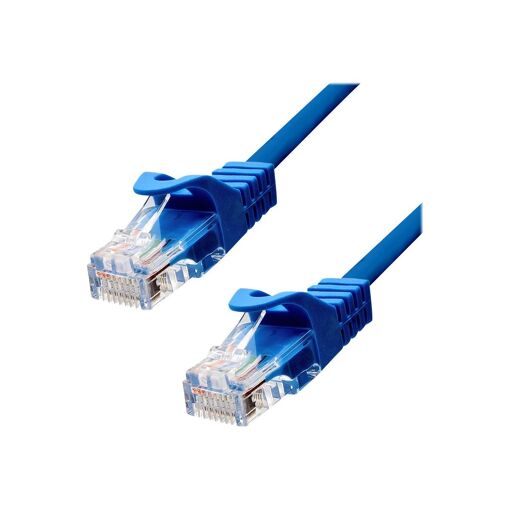 Cable de conexión ProXtend RJ-45 a RJ-45 - 15 m - 5.4 mm - UTP - CAT 5e - Moldeado, sin gancho, bloqueado - Azul