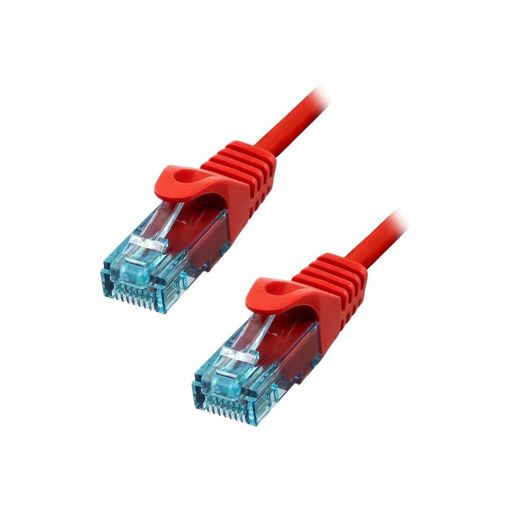 ProXtend RJ-45 (M) to RJ-45 (M) Cable - 5m, 6mm UTP, CAT 6a, IEEE 802.3at, Halogen-free, Molded, Hook-free, Locked - Red