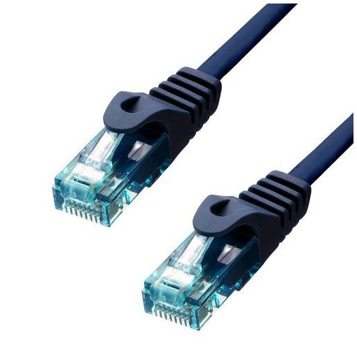 ProXtend RJ-45 to RJ-45 Cable - 15m - 6mm UTP - CAT 6a - IEEE 802.3at - Halogen-Free, Molded, Crochet-Less, Locking - Blue