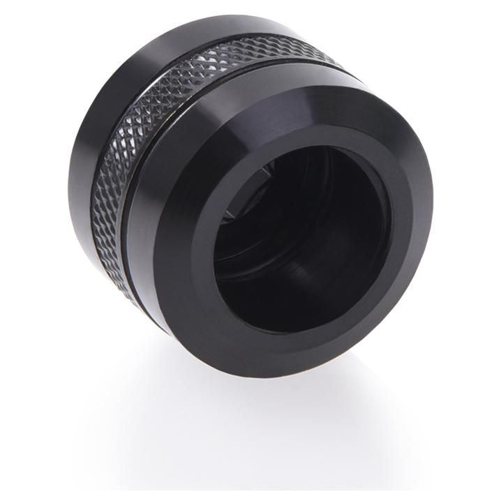 Alphacool Black Fitting for Computer Cooling Systems (23mm Height, 26mm Diameter, 42g Weight)