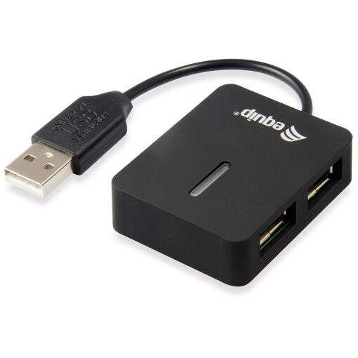 Adaptador y concentrador USB 2.0 Equip, 480 Mbit/s, Negro