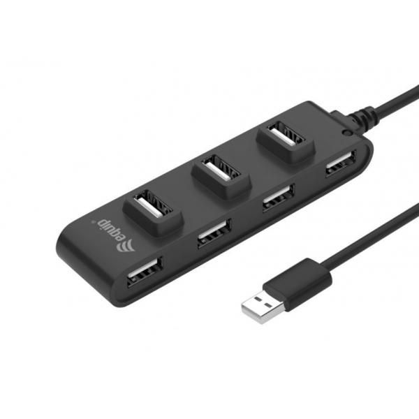 Chaise USB 2.0 Hub & Adapter - 480 Mbit/s, Black