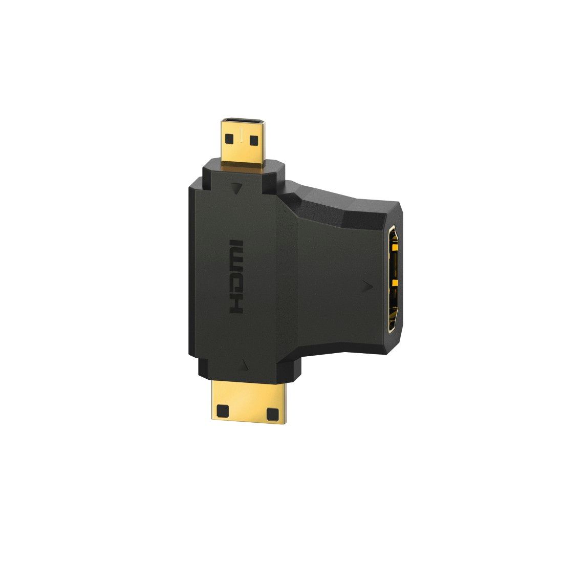 Hama Adaptor: HDMI Female to Type-C (Mini) / Type-D (Micro) Male, Gold
