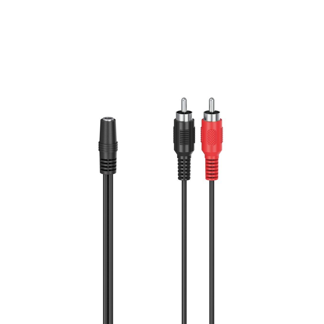 Adaptador de audio Hama Clásico, 2 conectores RCA machos a jack estéreo hembra de 3,5 mm