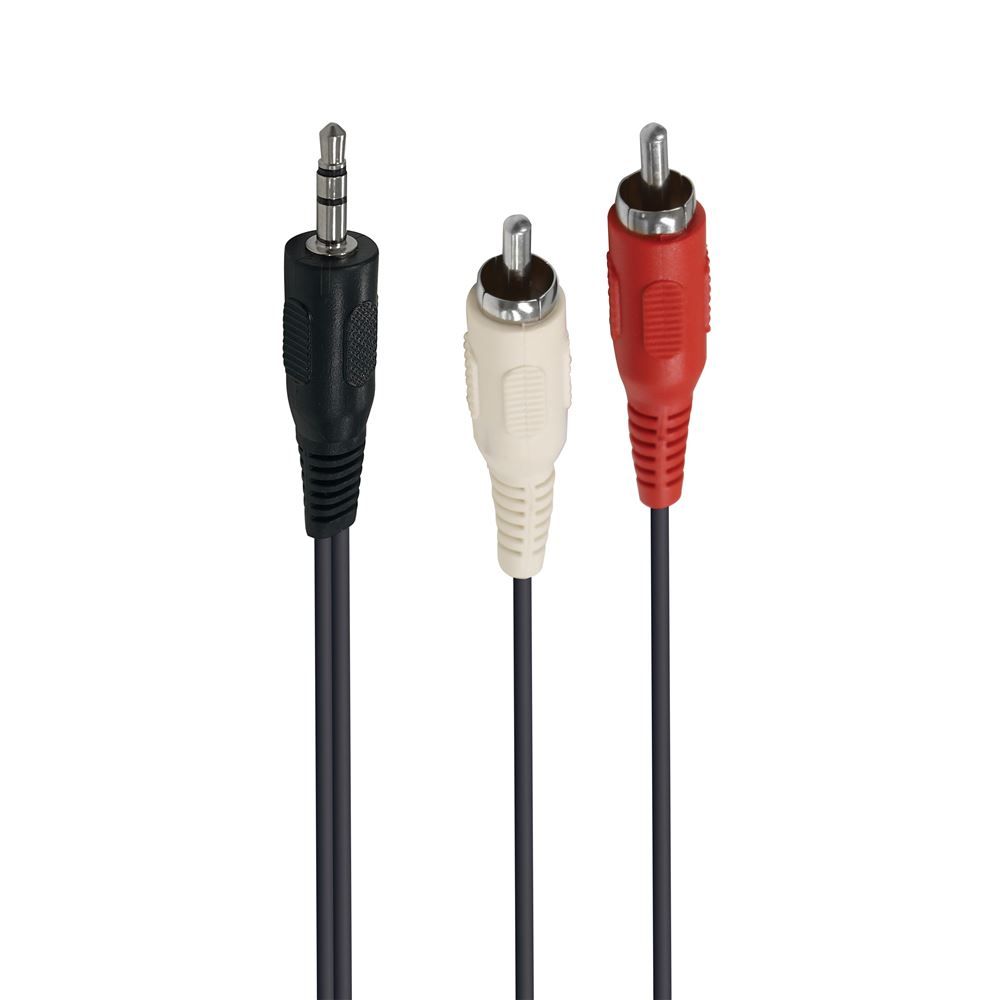 Accessoire pneu 3.5mm Jack to 2 x RCA Male Cable 5m Black