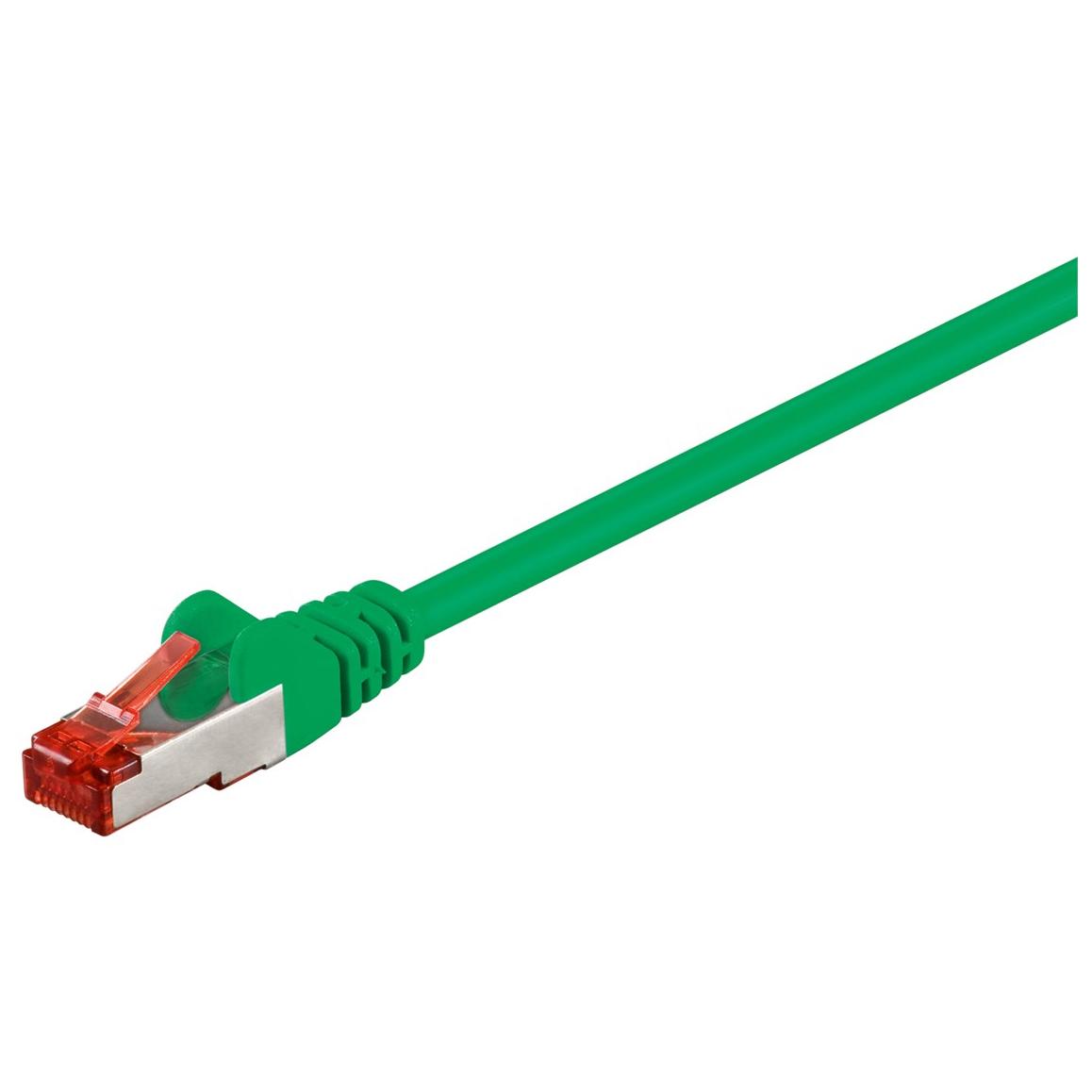 Cable de red Wentronic Goobay - 3 m, Cat6, RJ-45 (M) a RJ-45 (M), blindado, verde