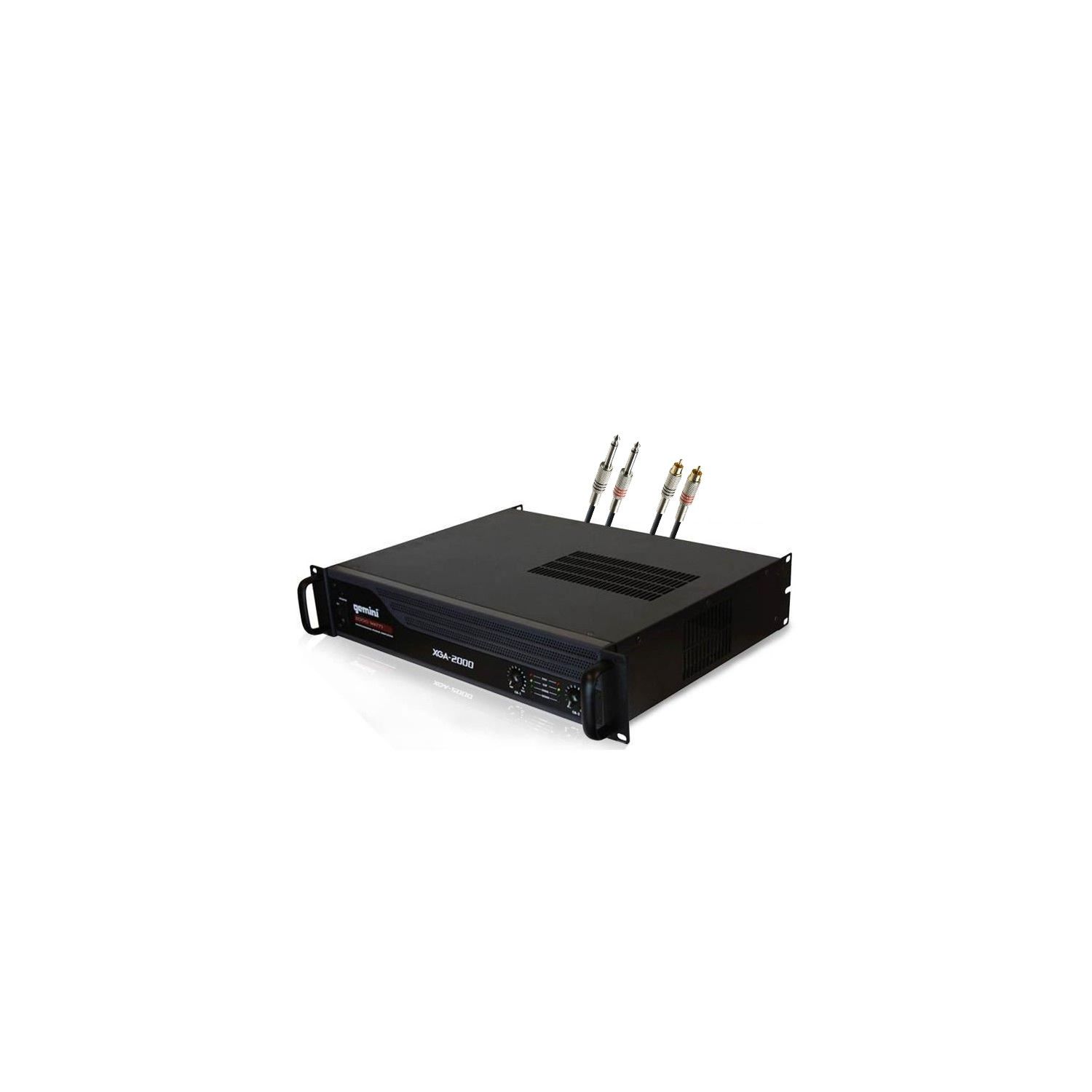 Amplificateur de sonorisation professionnel Gemini XGA2000 - 2000W, fonctionnement stéréo, pont mono, câble RCA