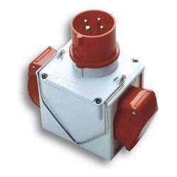 Adaptador eléctrico industrial doble toma 64