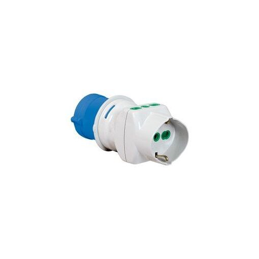 64 Industrial Triple Plug Adapter (CEE Blue and White Socket 73090)