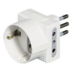 Bticino 64 S3610D Multi-Outlet Adapter, White