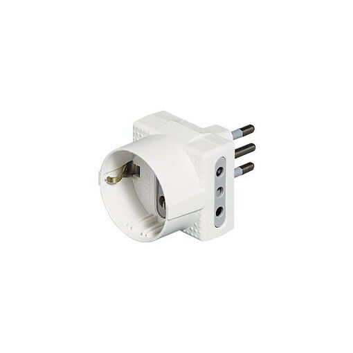 Bticino 64 S3610D Multi-Outlet Adapter, White