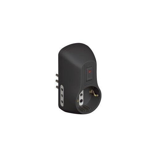 Bticino 64 S3610GB Multi-Outlet Adapter with Switch (Antracite)