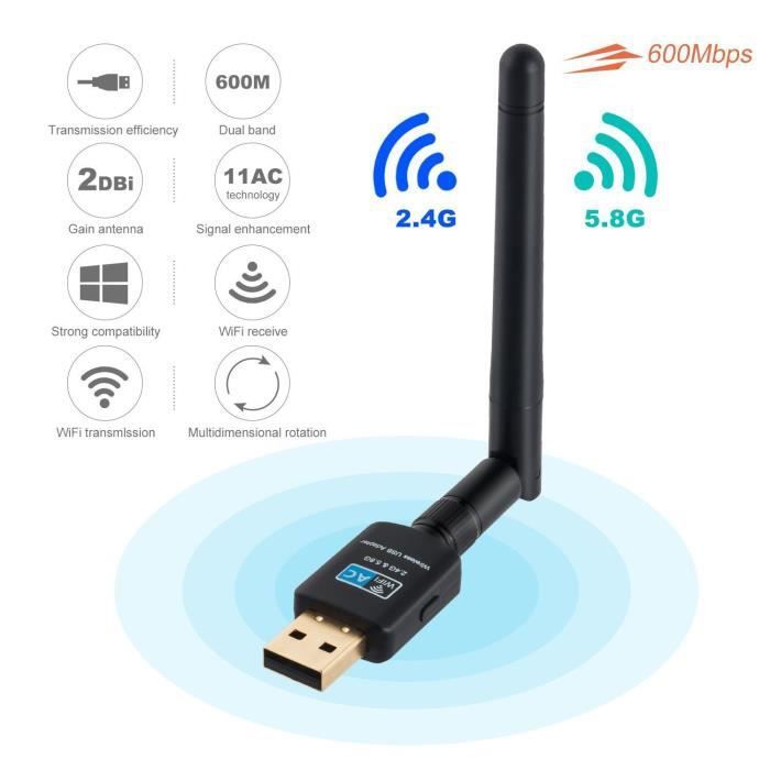 Clé Wi-Fi ISONIX 600 Mbps, adaptateur USB 4G pour PC Windows et autres