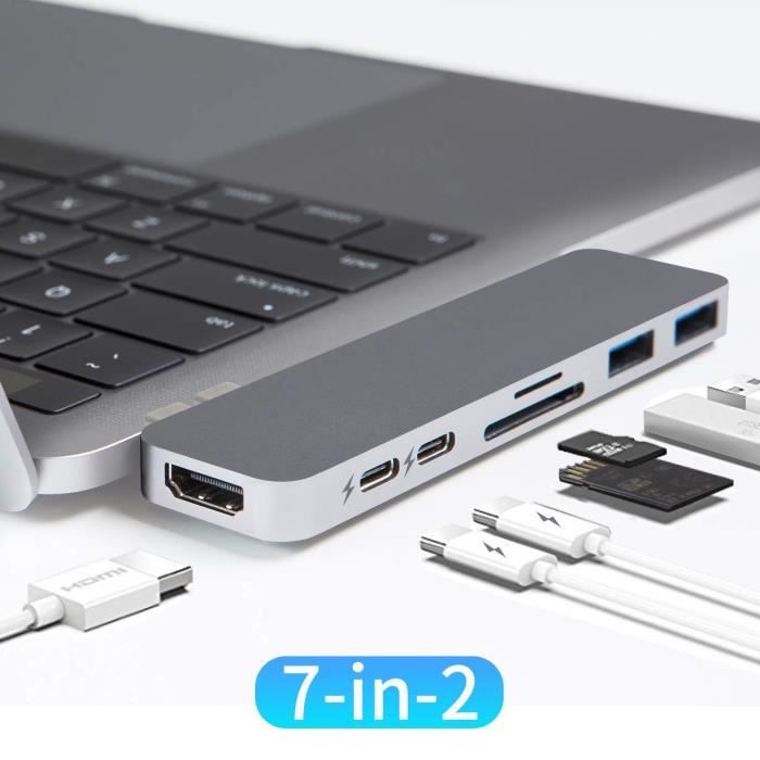 LAMZIEN USB-C Hub - 7-in-2 - HDMI, PD, Thunderbolt 3