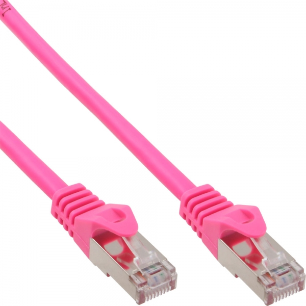 INTOS ELECTRONIC InLine RJ-45 Cable, 15m, Cat5e, SFTP, Molded, Pink