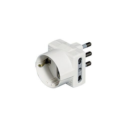 Bticino 64 S3611D Multi-Outlet Adapter, White