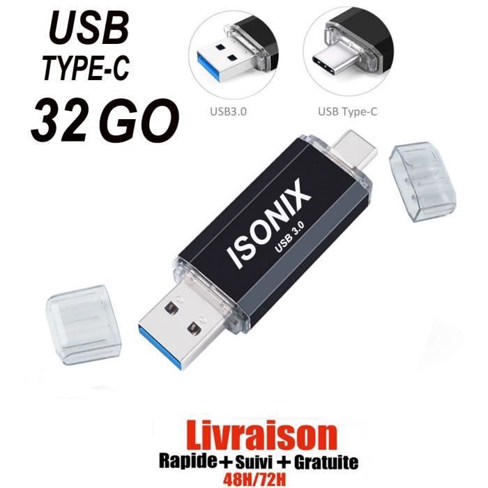 Isonix Type-C 32GB USB Flash Drive - Black