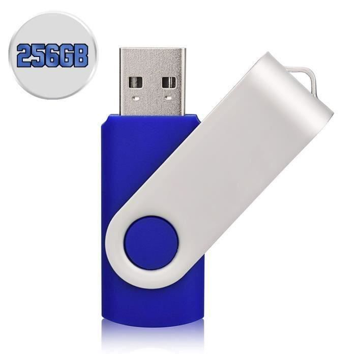 Isonix 256GB USB 2.0 Rotating Key Drive U Disk High-Speed Memory Stick BLUE