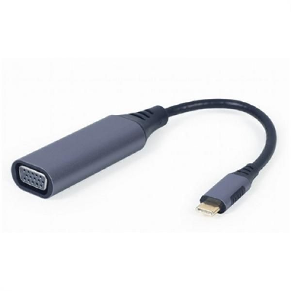 CableXpert USB-C to VGA Adapter (0.15m, Grey)