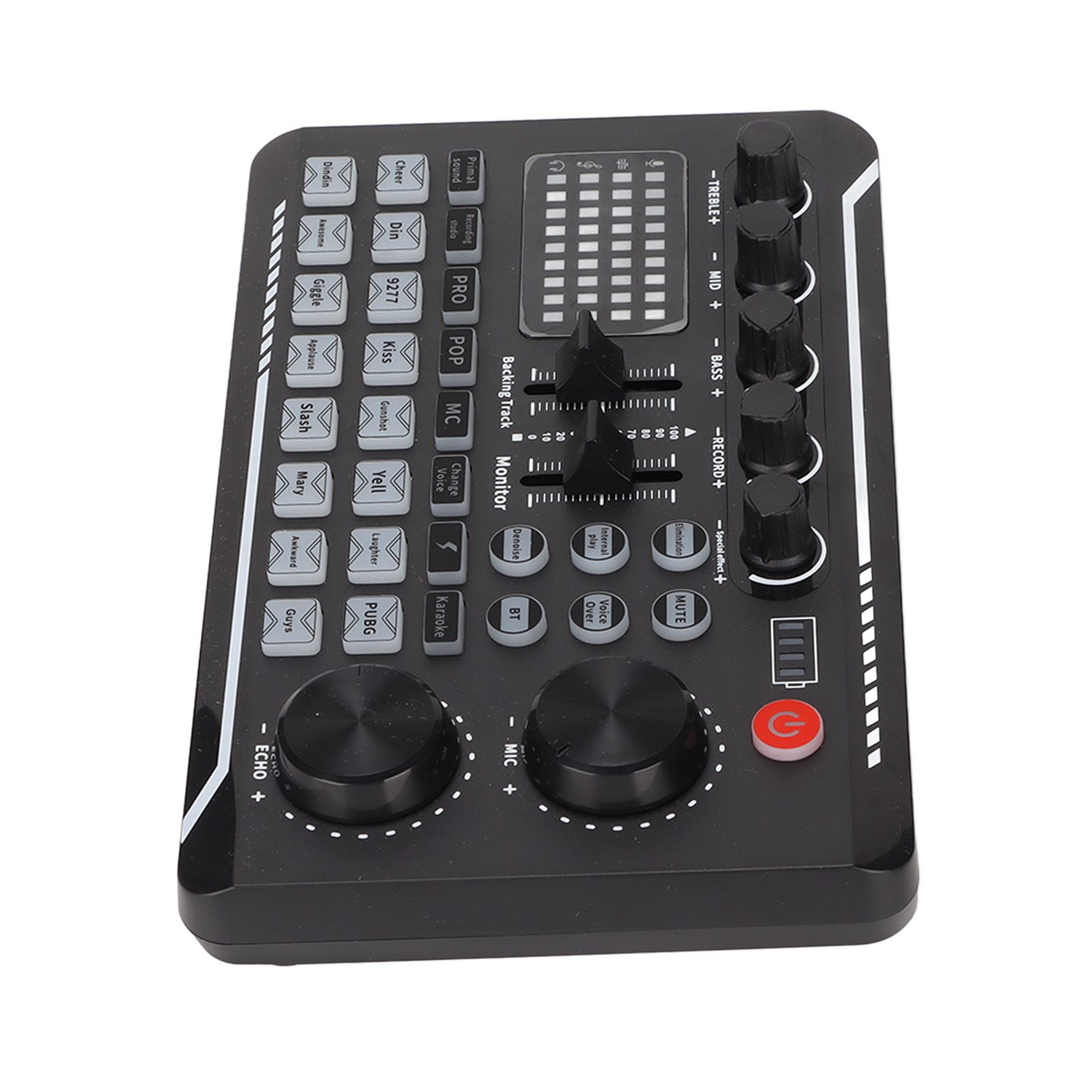 Rayleign Live Sound Card 16-Bit 44.1KHz Multifunctional Dual-Channel Audio Mixer for Computers and Mobile Devices