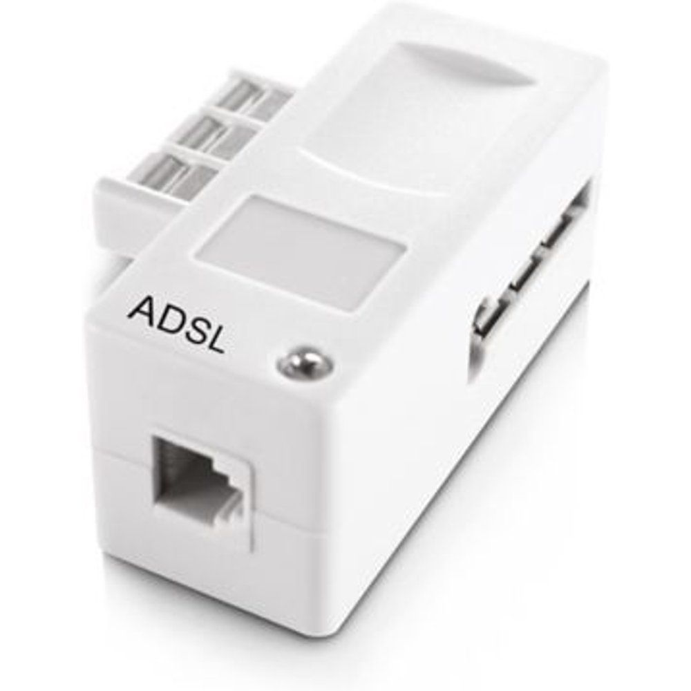 Filtro ADSL Avidsen con 1 conector T masculino (Gigongne) + 1 toma RJ11 femenina