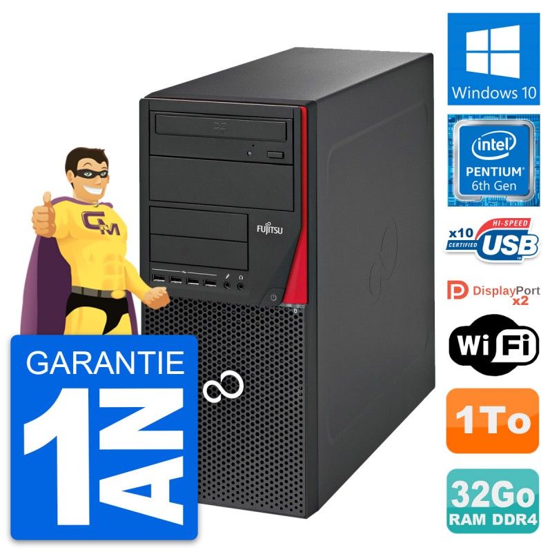 Fujitsu Esprimo P756 MT - Intel G4400, 32GB RAM, 1TB HDD, Windows 10, WiFi