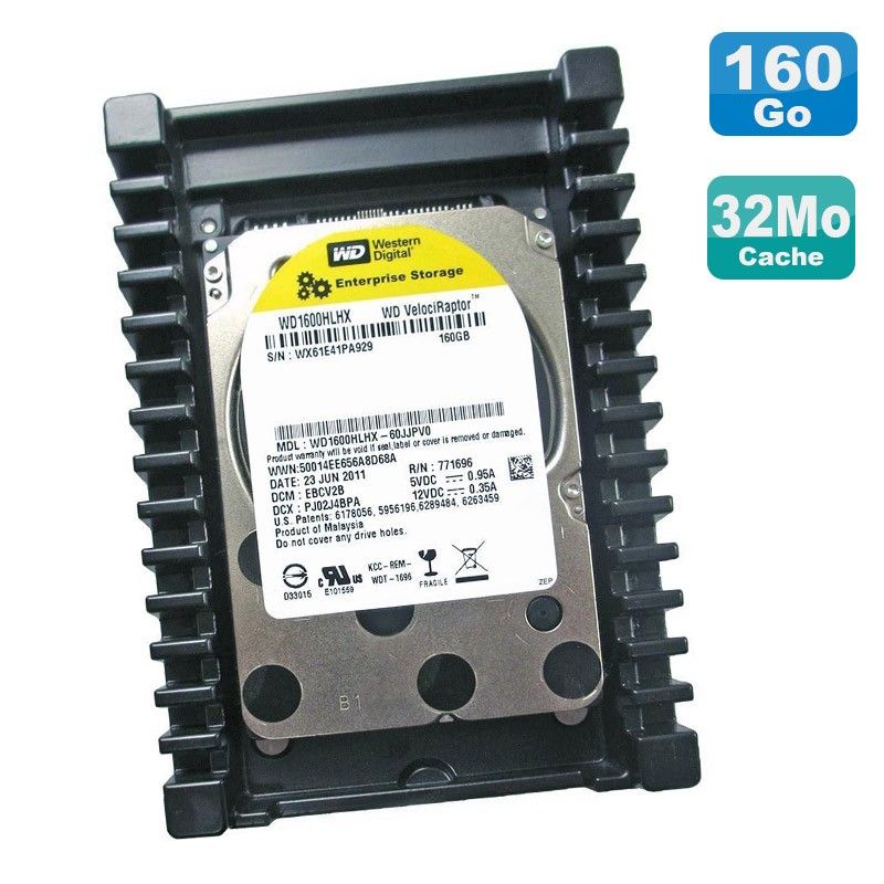 Disque dur interne Western Digital VelociRaptor 160 Go, 2,5 pouces (WD1600HLHX-60JJPV0)