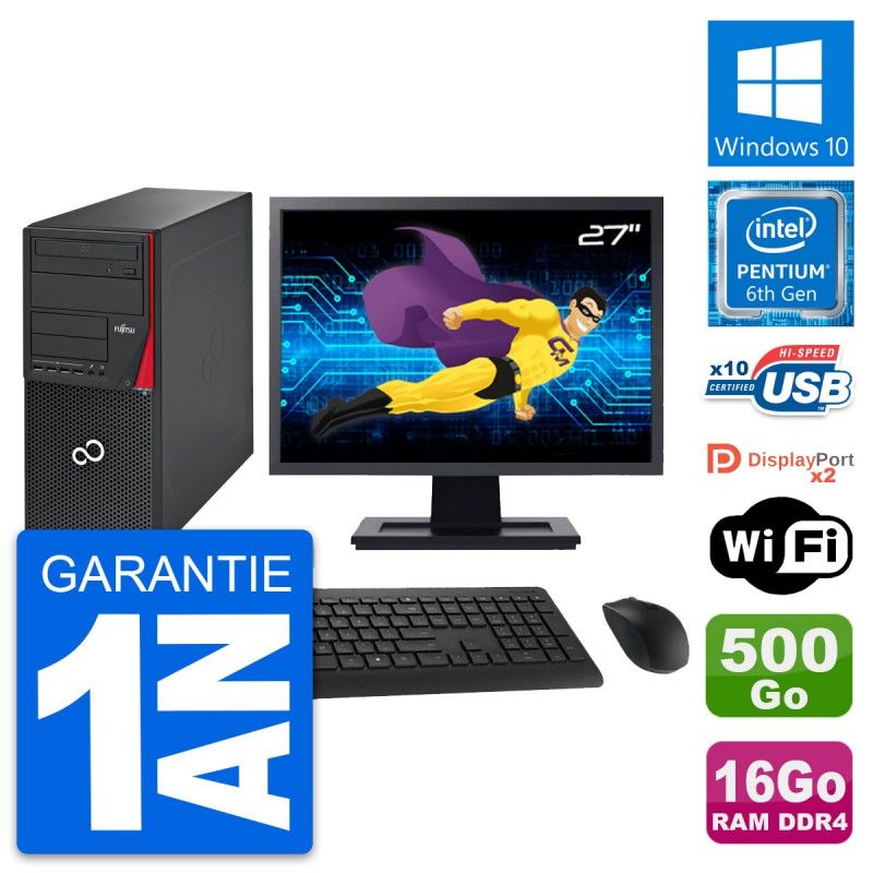 Fujitsu P756 27" All-in-One PC - Intel G4400, 16GB RAM, 500GB HDD, Windows 10