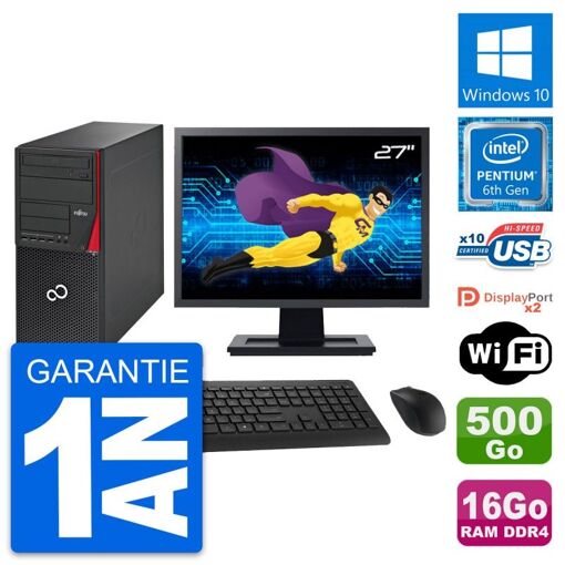 PC de escritorio Fujitsu P756 todo en uno de 27'', Intel G4400, 16GB de RAM, 500GB HDD, Windows 10