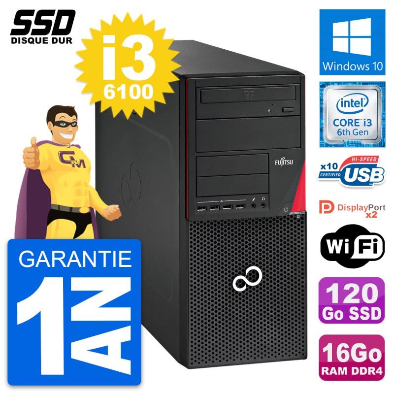 Fujitsu Esprimo P756 MT - Intel i3-6100, 16GB RAM, 120GB SSD, Windows 10