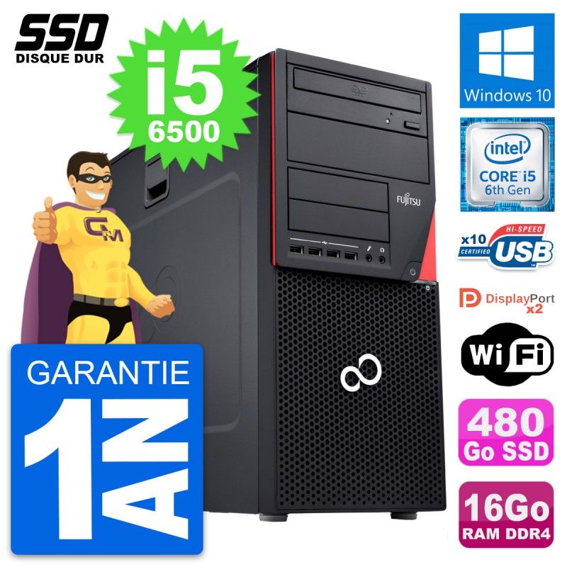 Fujitsu Esprimo P756 MT Desktop PC - Intel i5-6500, 16GB RAM, 480GB SSD, Windows 10, Wifi