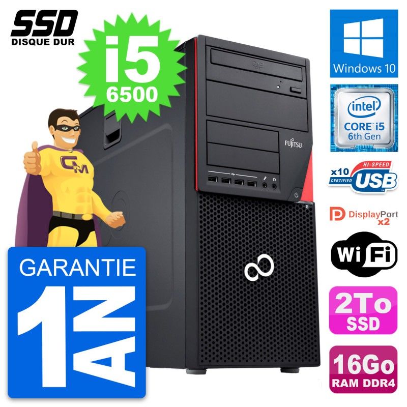 Fujitsu Esprimo P756 MT Desktop PC - Intel i5-6500, 16GB RAM, 2TB SSD, Windows 10, WiFi