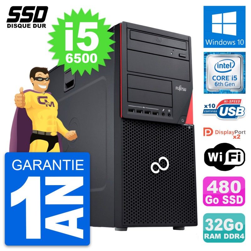 Fujitsu Esprimo P756 MT - Intel i5-6500, 32GB RAM, 480GB SSD, Windows 10, WiFi