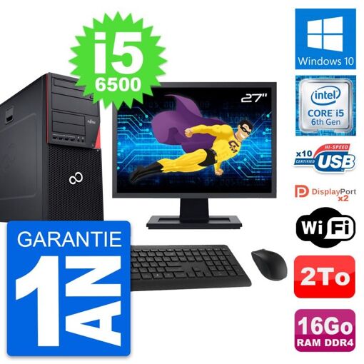 PC todo en uno Fujitsu P756 de 27 pulgadas - Intel i5-6500, 16 GB de RAM, 2 TB de almacenamiento, Windows 10