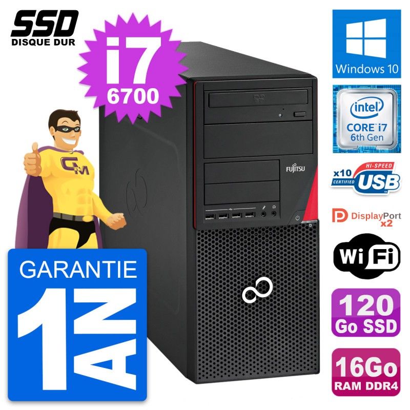 Fujitsu Esprimo P756 MT - Intel i7-6700, 16GB RAM, 120GB SSD, Windows 10, Wifi