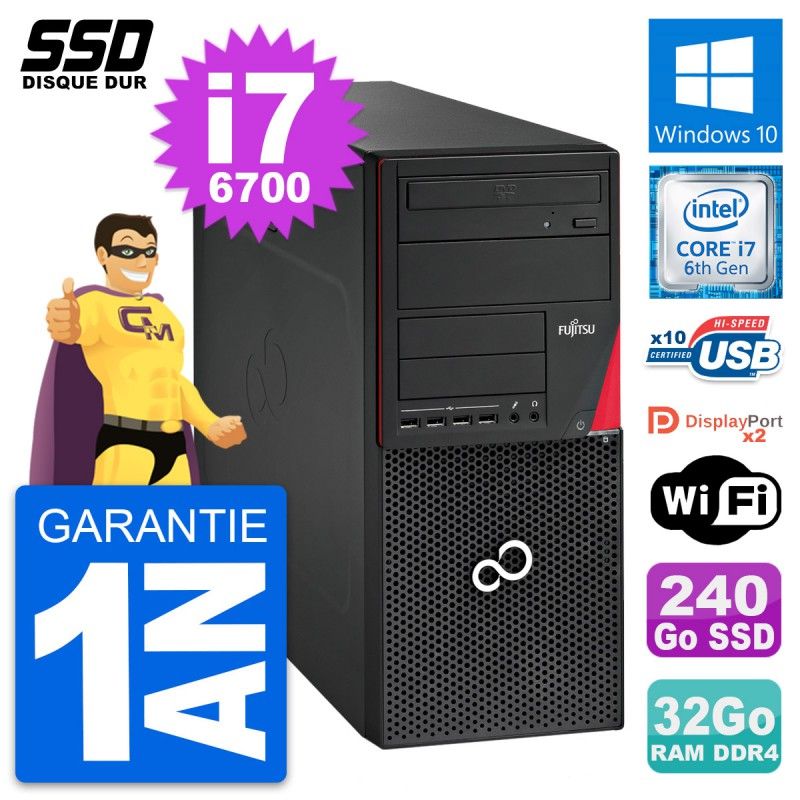 Fujitsu Esprimo P756 MT - Intel i7-6700, 32GB RAM, 240GB SSD, Windows 10, WiFi