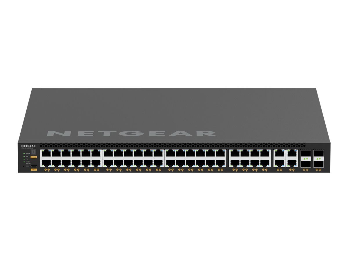 NETGEAR M4350-44M4X4V - Commutateur - C3 - Géré - 44 x 100/1000/2.5G (PoE++) + 4 x 100/1000/2.5/5/10G (PoE++) + 4 x 25 Gigabits SFP28 - flux d'air de l'avant vers l'arrière - Montable sur rack - PoE++ (3314 W)