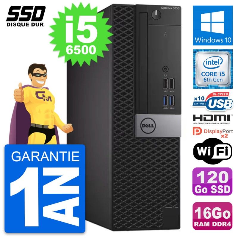 Dell OptiPlex 5050 SFF PC - Intel i5-6500, 16GB RAM, 120GB SSD, HDMI, WiFi