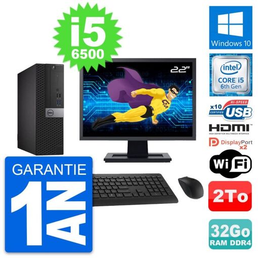 Computadora Dell OptiPlex 5050 SFF - Pantalla de 22', Core i5-6500, 32 GB de RAM, Disco duro de 2 TB, HDMI