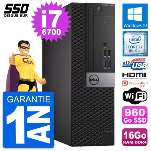 Computadora Dell OptiPlex 5050 SFF - Procesador Intel i7-6700, 16GB de RAM, 960GB SSD, HDMI, WiFi