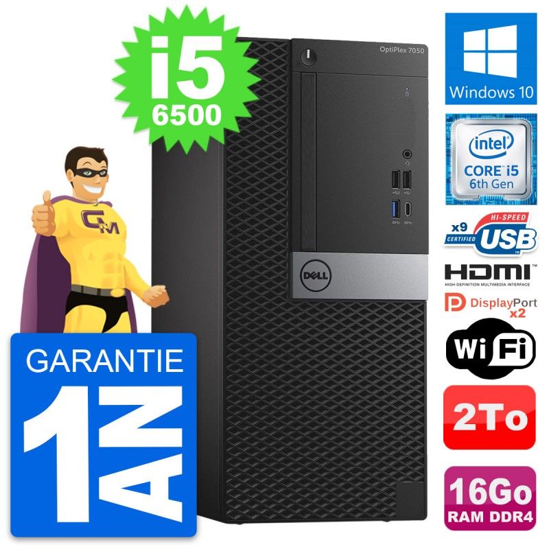Dell OptiPlex 7050 Desktop Computer - Core i5, 16GB RAM, 2TB Storage, Windows 10