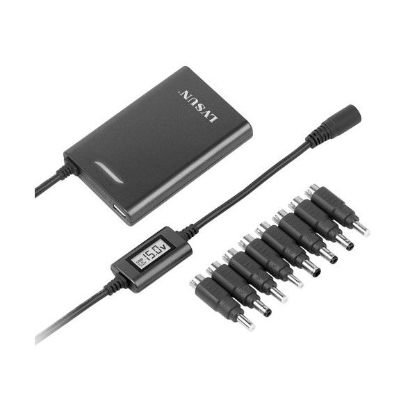 Lvsun Universal Thin Adapter 45 Watts with LCD Display and USB Outlet