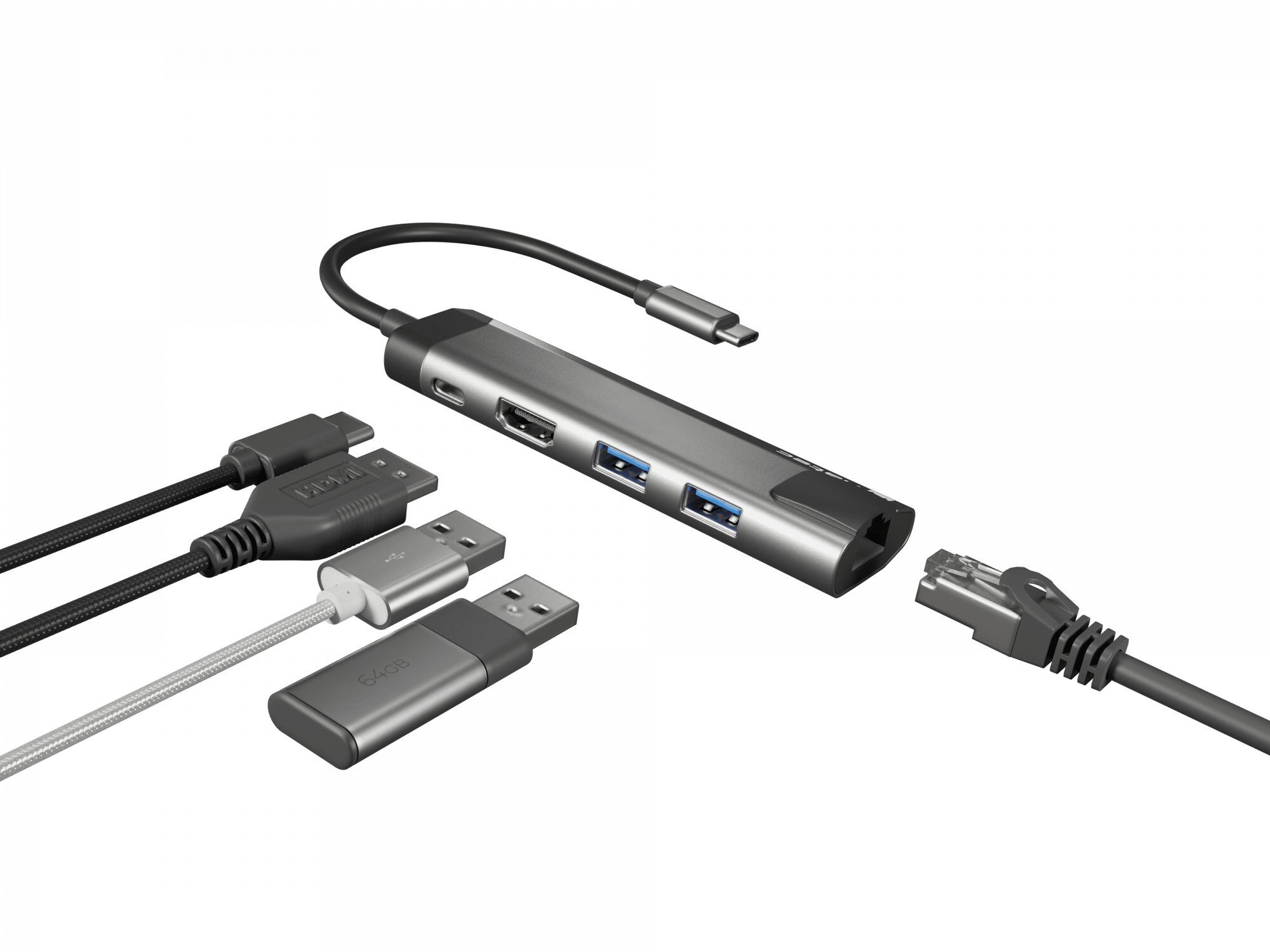 NATEC Fowler Go USB 3.2 Gen 1 (3.1 Gen 1) Type-C Acier inoxydable