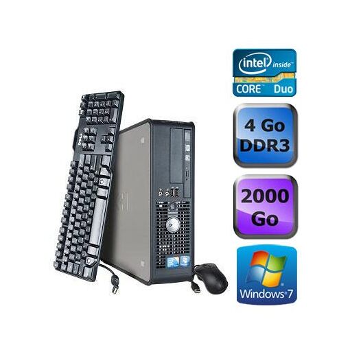 Dell Optiplex 780 SFF - Intel Core Duo E5300 / 2.60 GHz - 4GB RAM - HDD 2TB - DVD - Ethernet Gigabit - Windows 7 Profesional