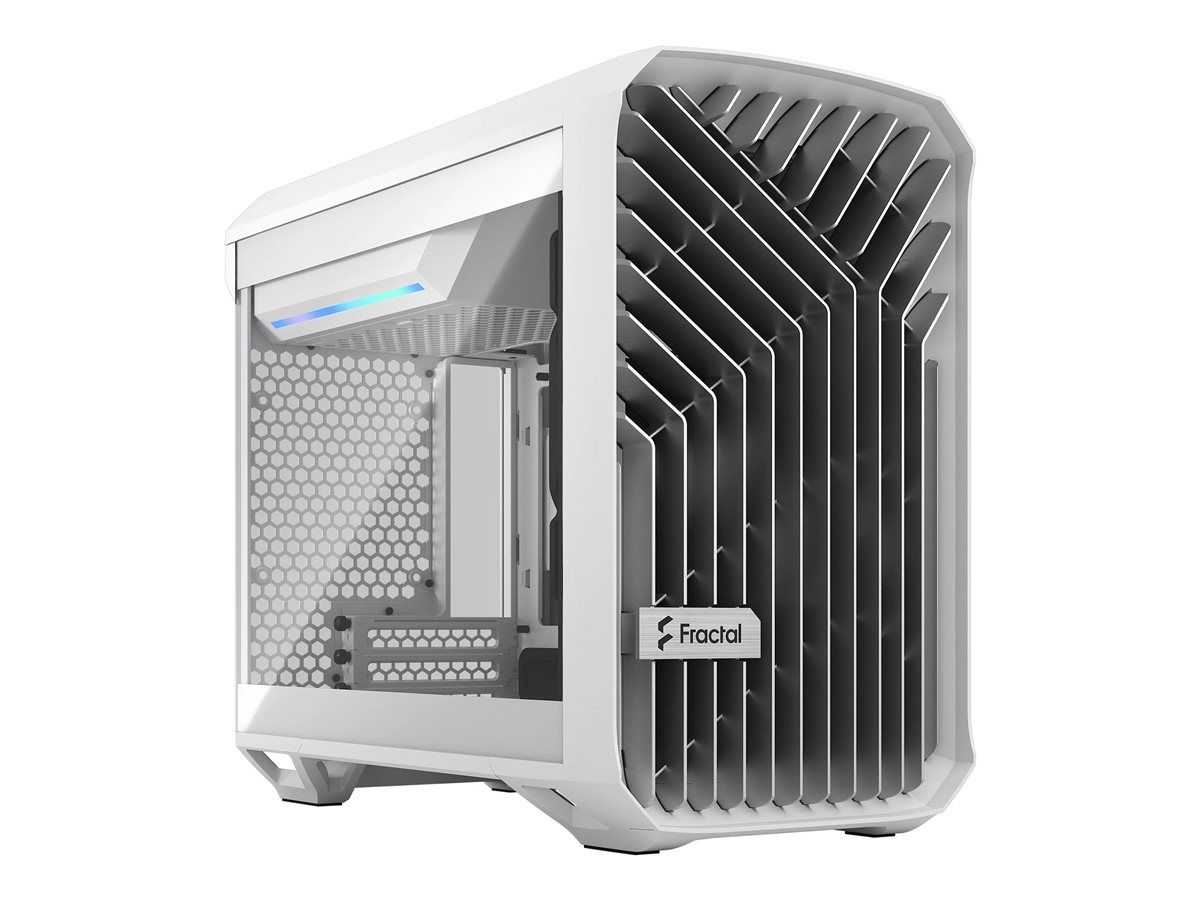 Caja Fractal Design Torrent Nano - Blanco - Torre Mini con panel lateral de vidrio templado, sin fuente de alimentación (ATX)
