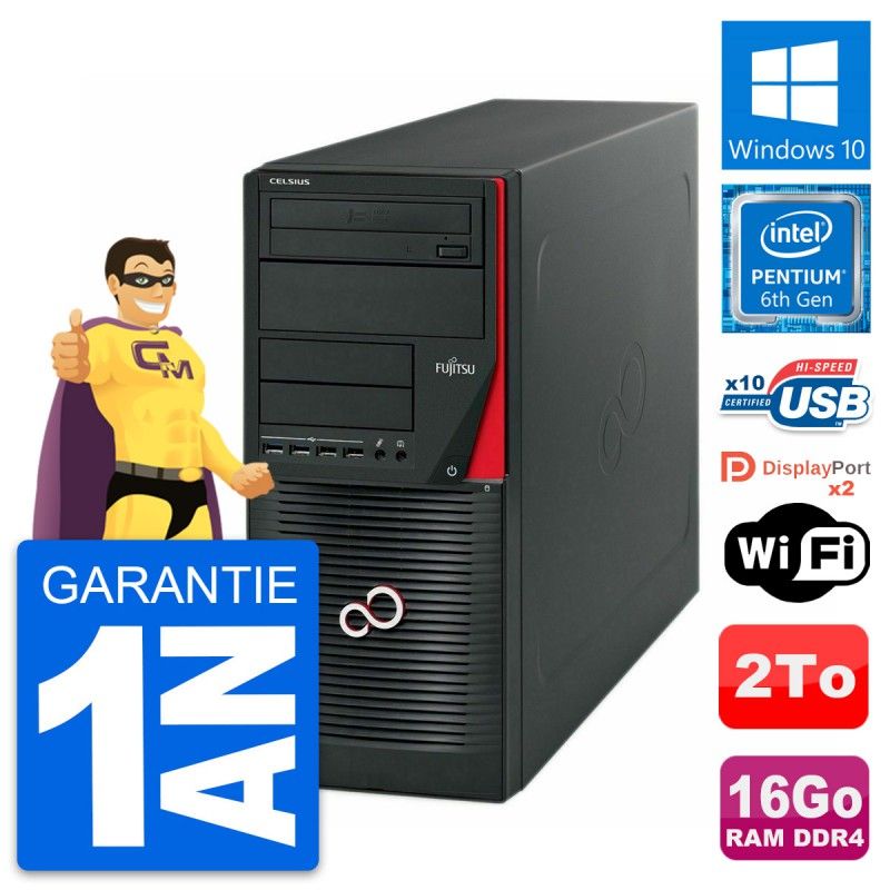 Fujitsu Celsius W550n MT - 16GB RAM, 2TB HDD, Intel G4400